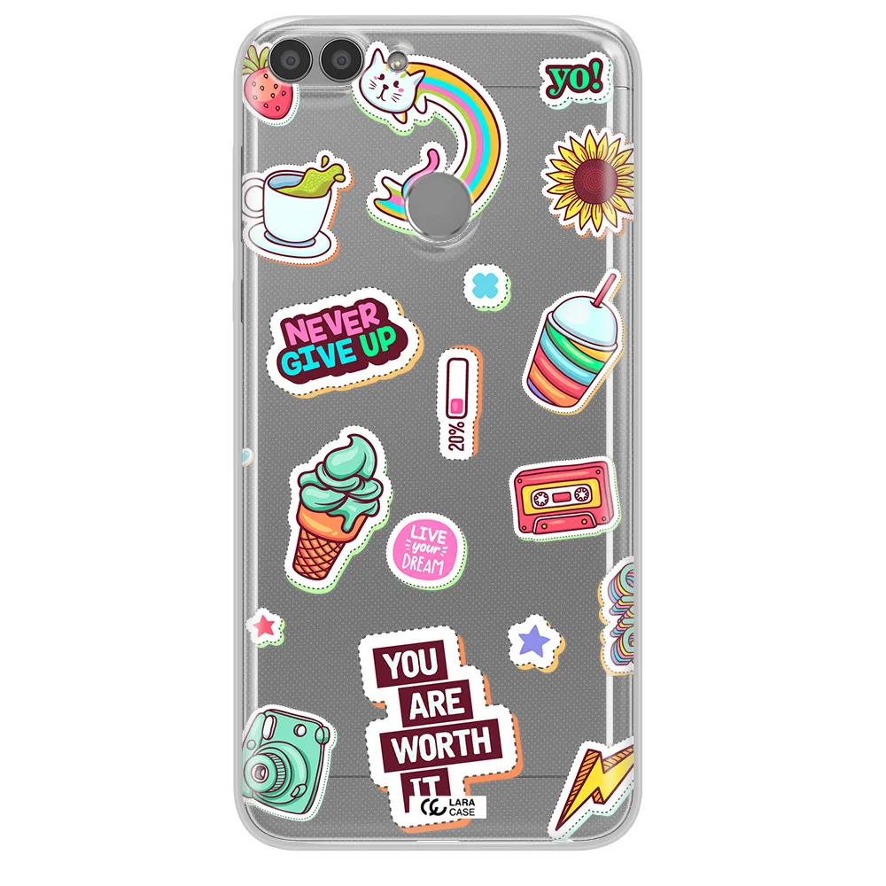 Summer Stickers Huawei P Smart Clear TPU Case