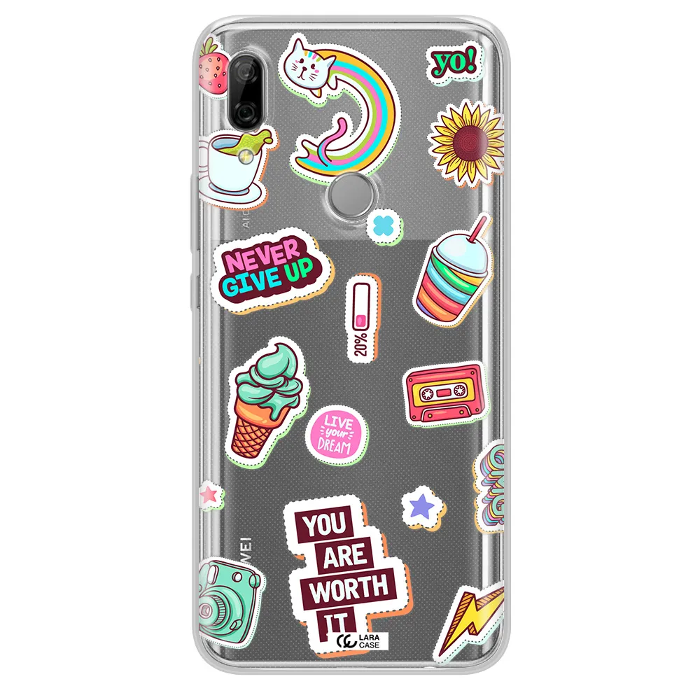 Summer Stickers Huawei P Smart Z Clear TPU Case