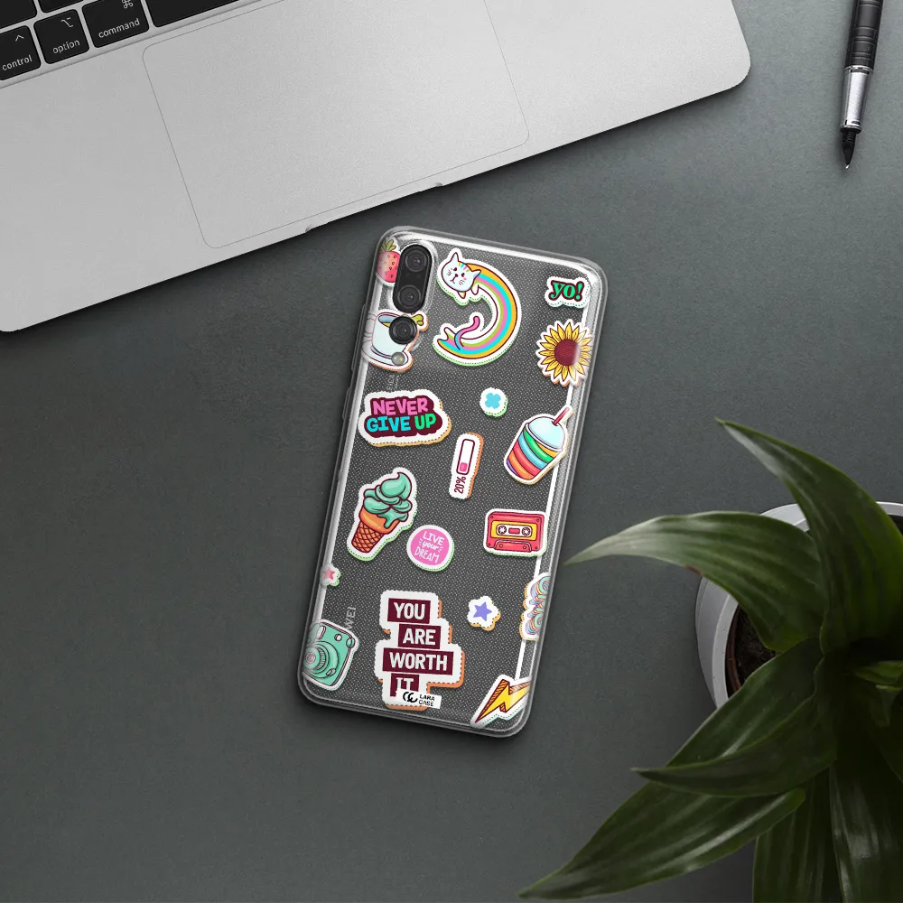 Summer Stickers Huawei P20 Pro Clear TPU Case