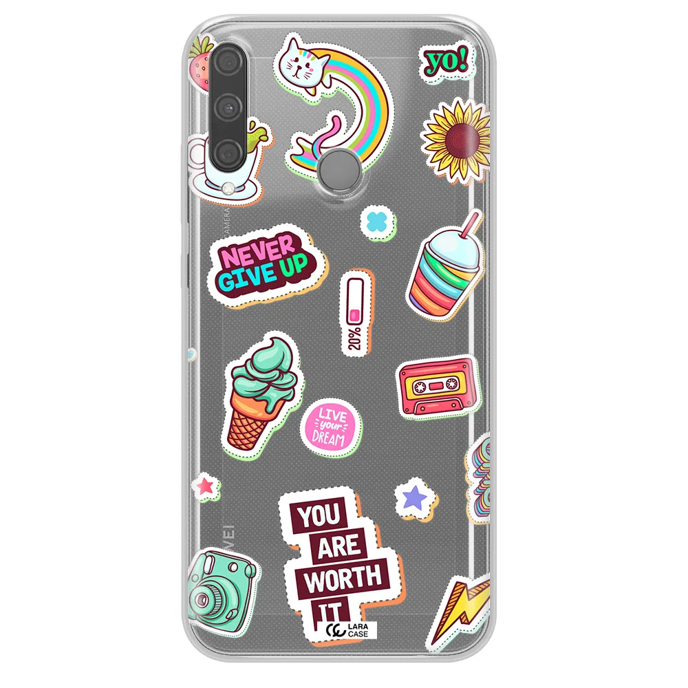 Summer Stickers Huawei P40 Lite E Clear TPU Case
