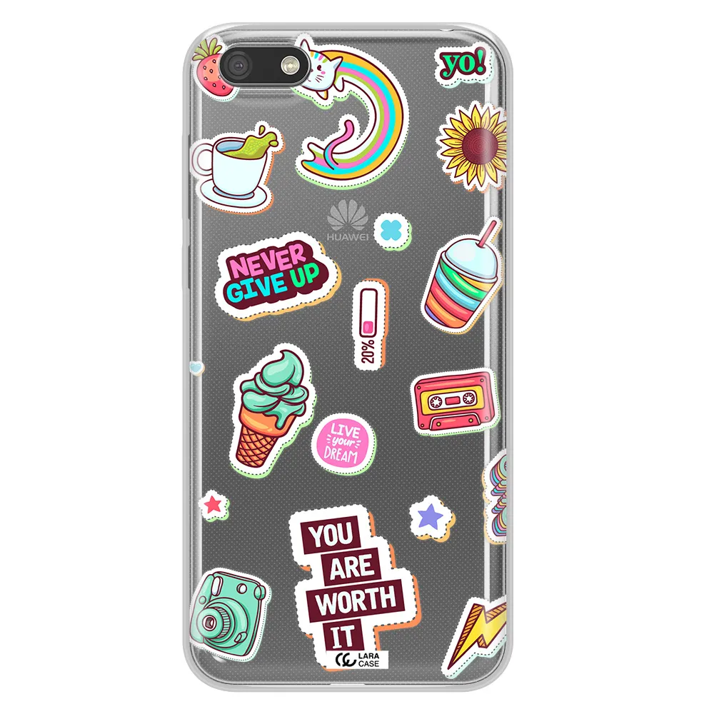 Summer Stickers Huawei Y5 2018 Clear TPU Case