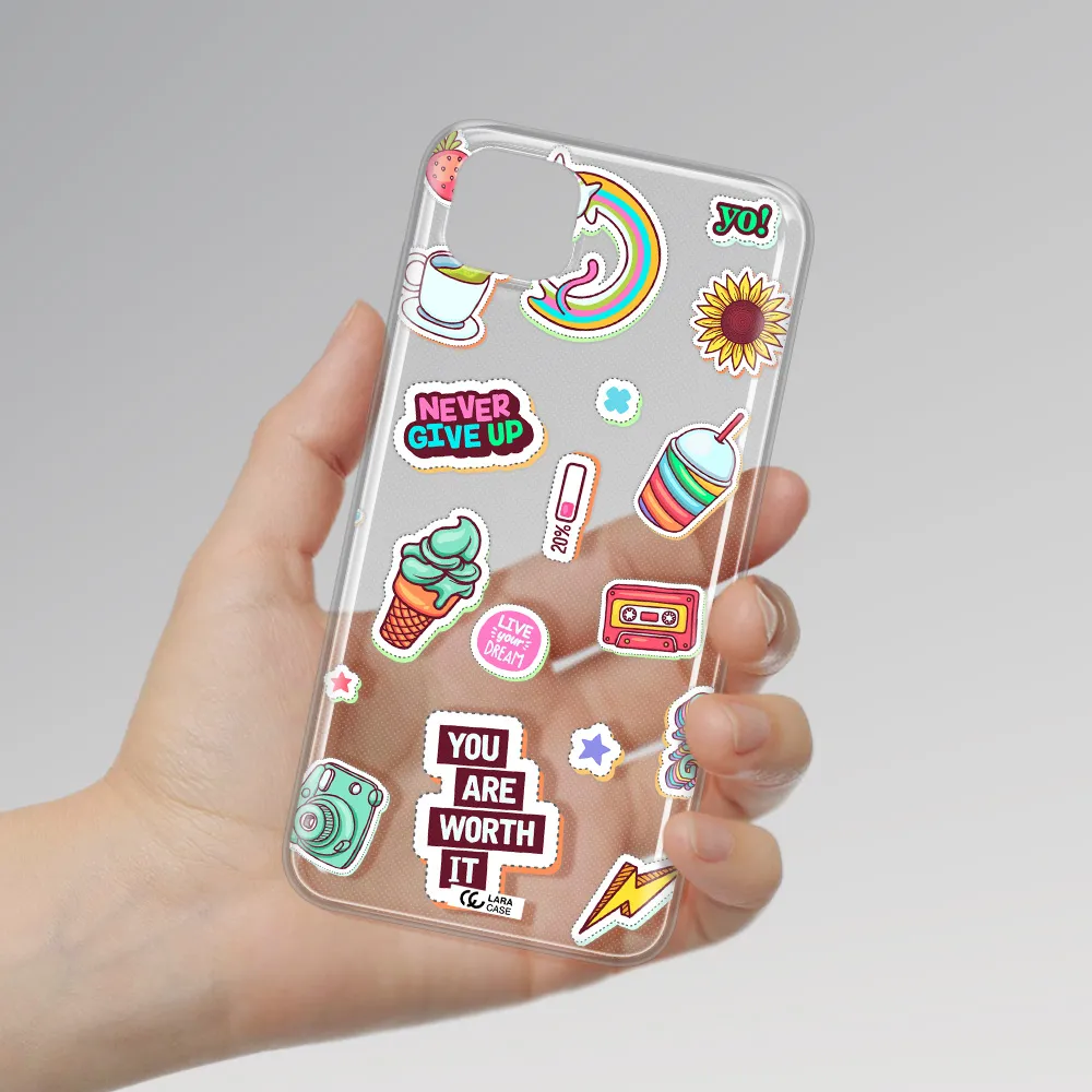 Summer Stickers Huawei Y5P Clear TPU Case