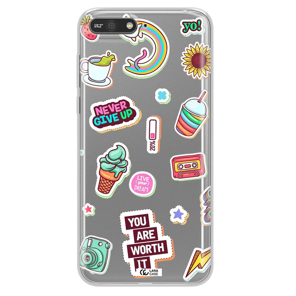 Summer Stickers Huawei Y6 2018 Clear TPU Case