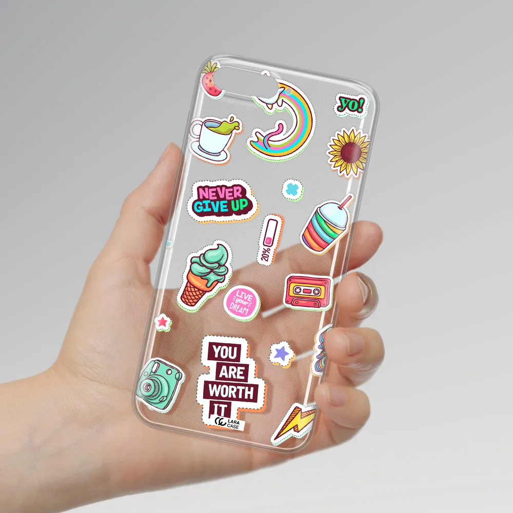 Summer Stickers Huawei Y6 2018 Clear TPU Case