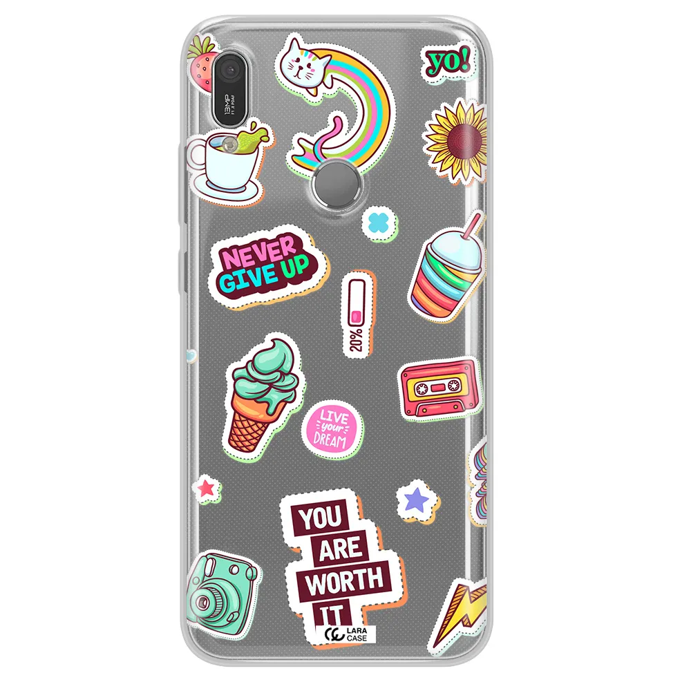 Summer Stickers Huawei Y6 2019 Clear TPU Case