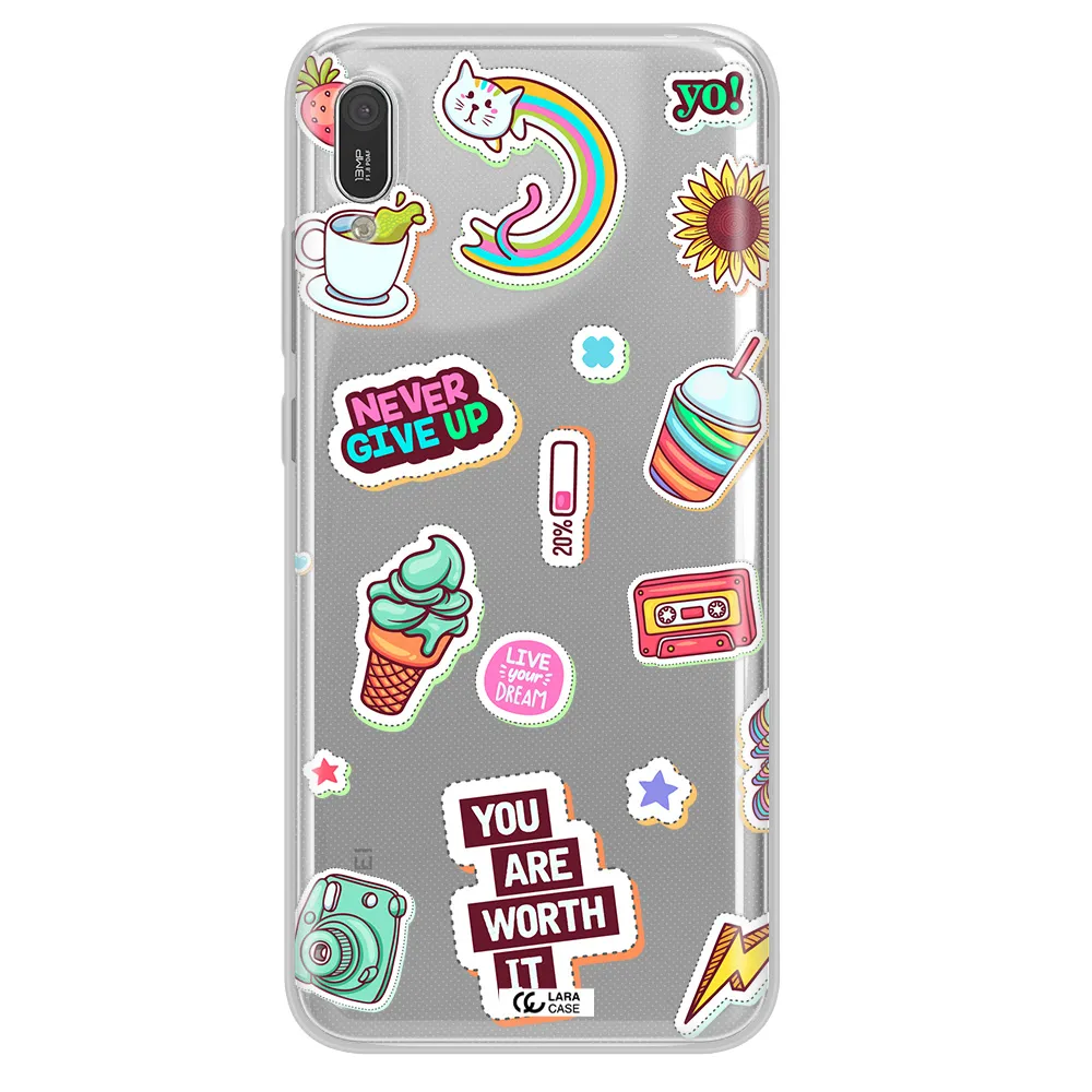 Summer Stickers Huawei Y6 Pro 2019 Clear TPU Case