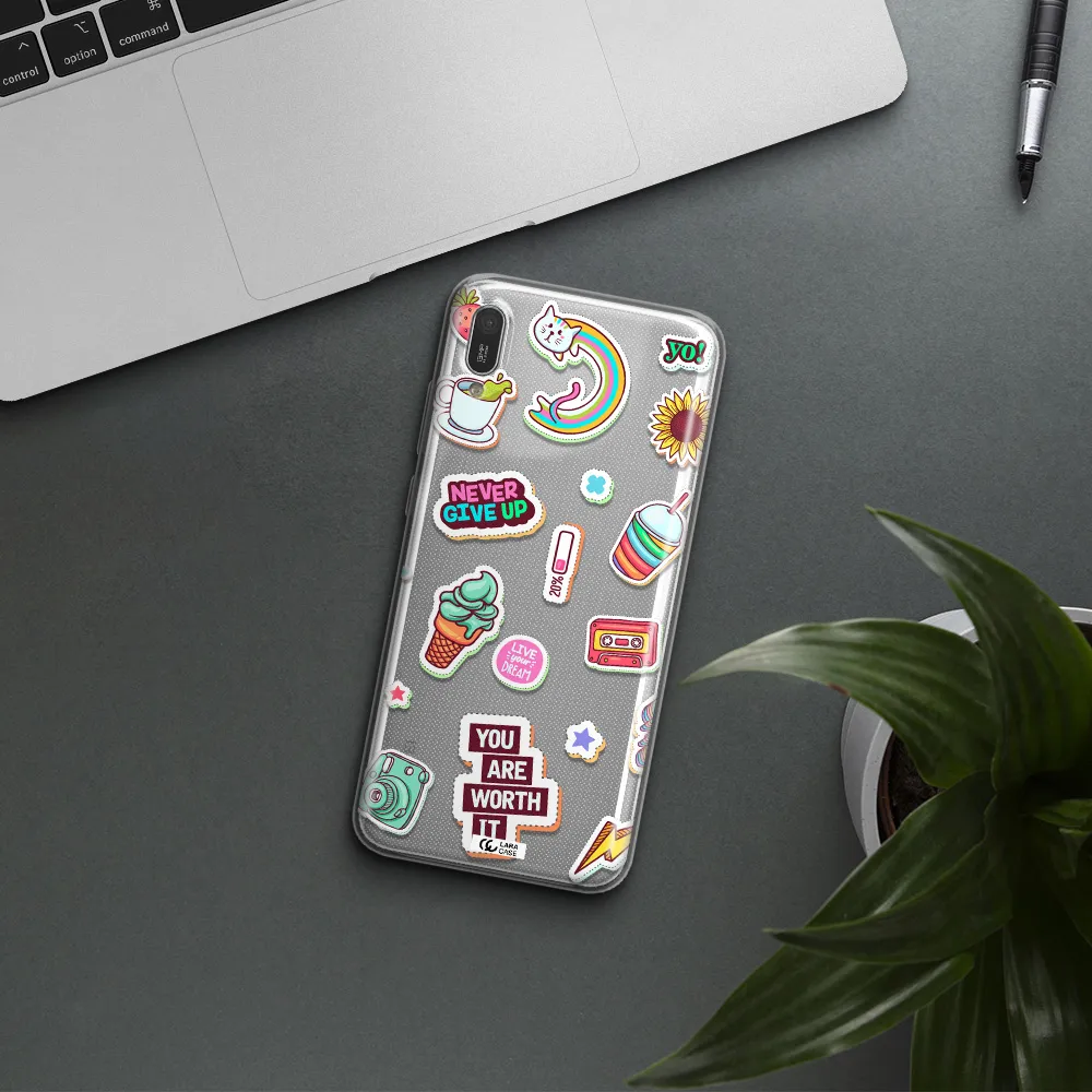 Summer Stickers Huawei Y6 Pro 2019 Clear TPU Case