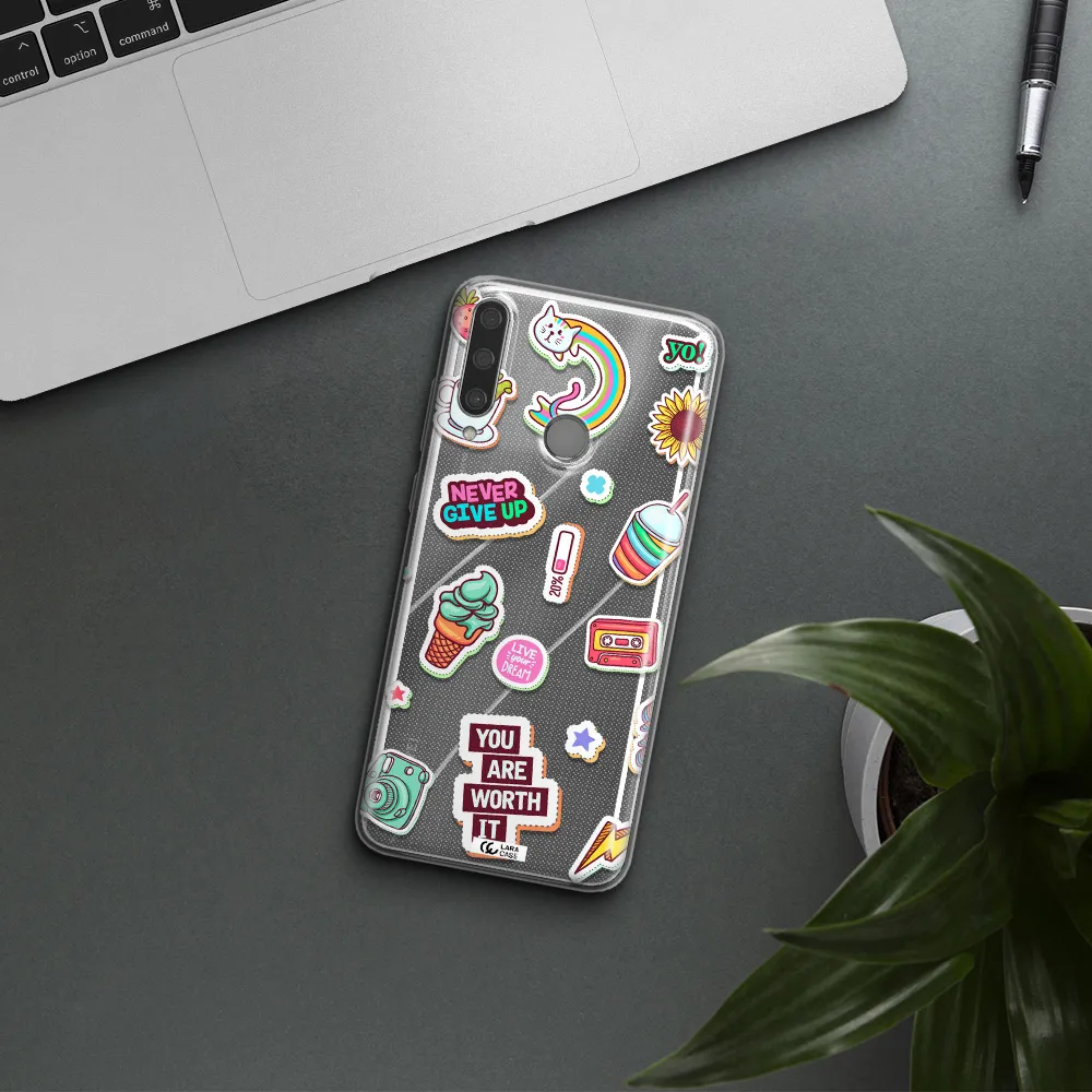 Summer Stickers Huawei Y6P Clear TPU Case