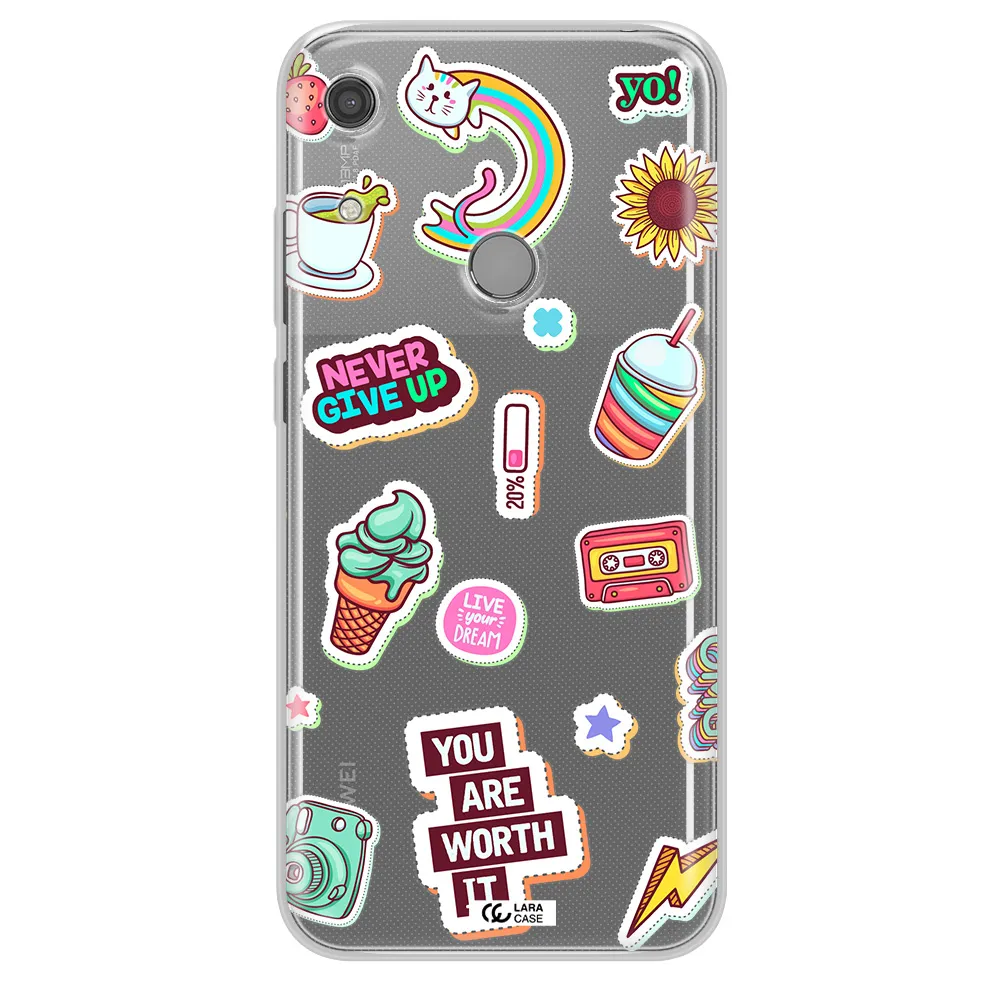 Summer Stickers Huawei Y6S Clear TPU Case