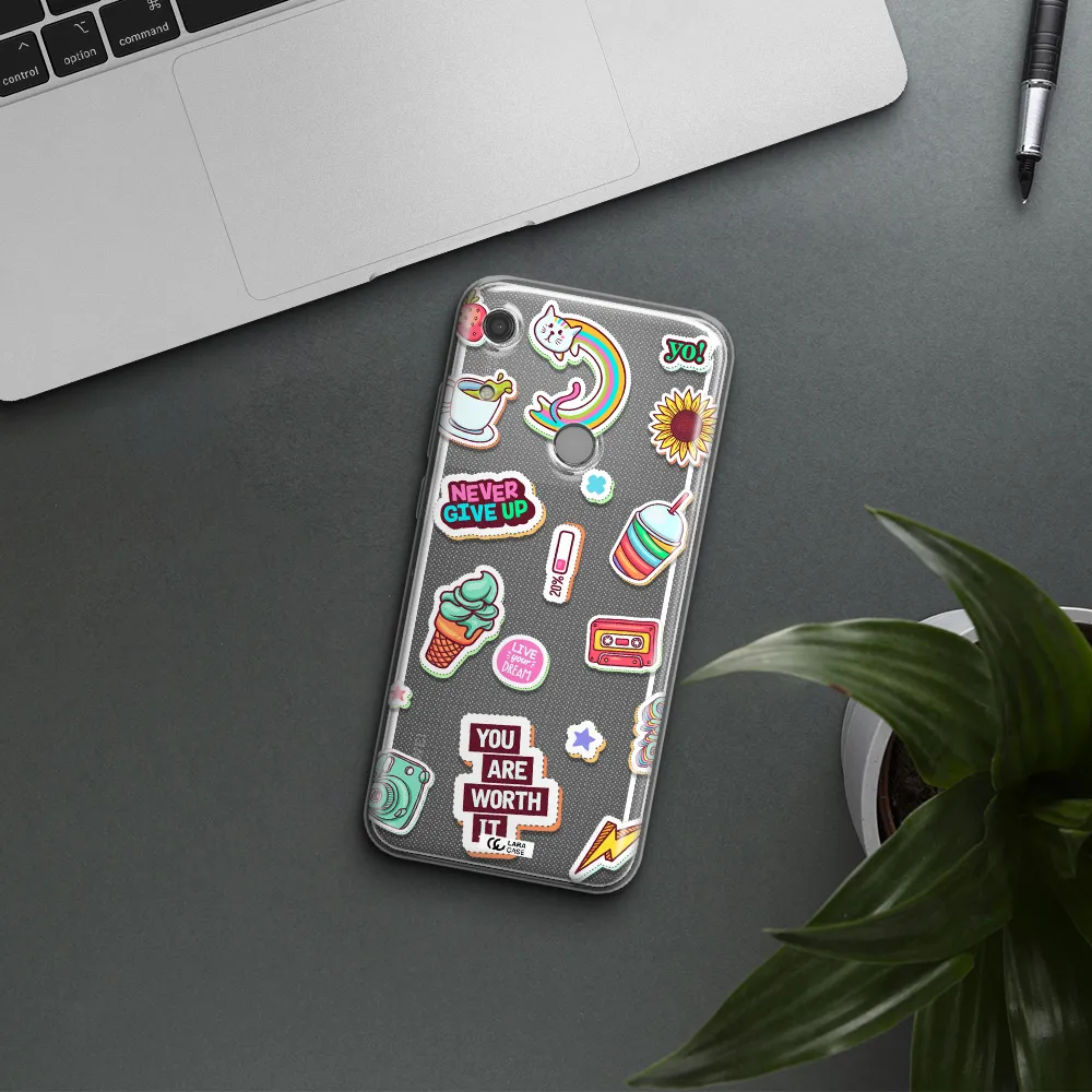 Summer Stickers Huawei Y6S Clear TPU Case