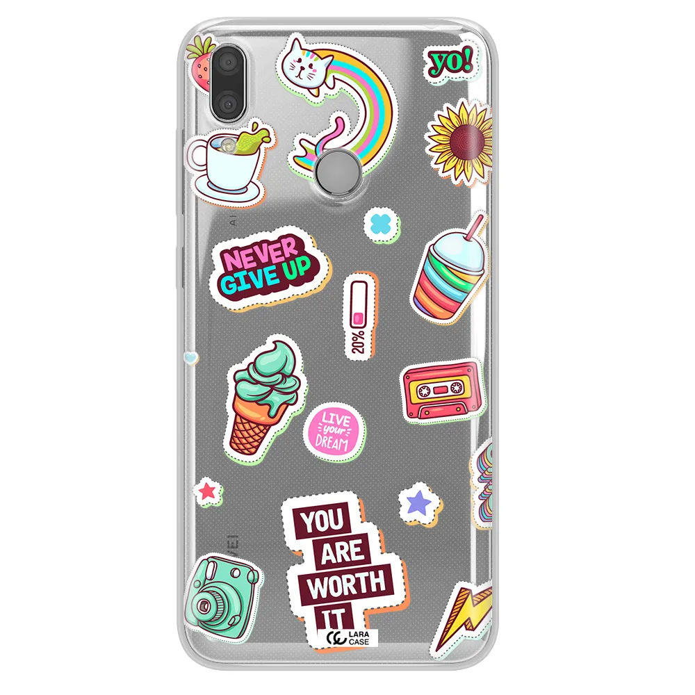 Summer Stickers Huawei Y9 2019 Clear TPU Case