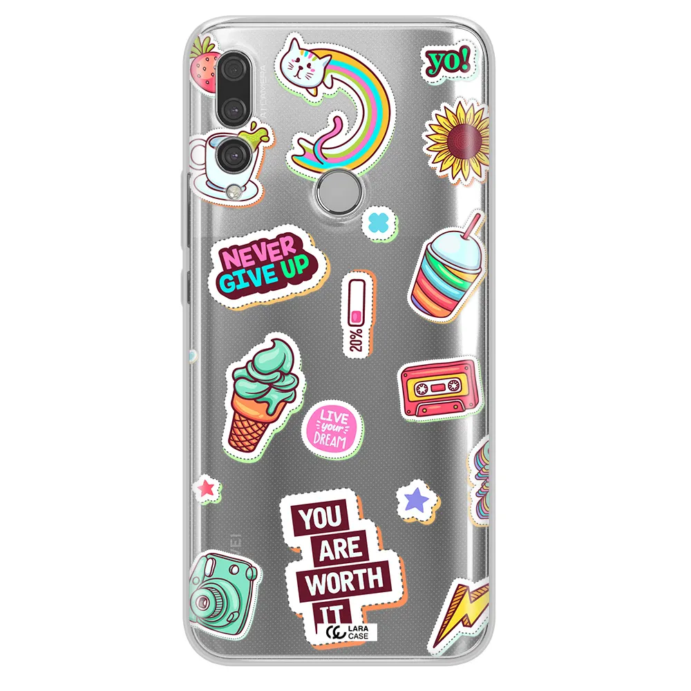 Summer Stickers Huawei Y9 Prime 2019 Clear TPU Case