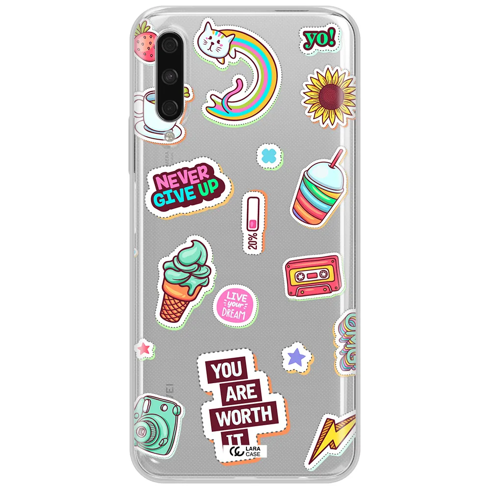 Summer Stickers Huawei Y9S Clear Tpu Case