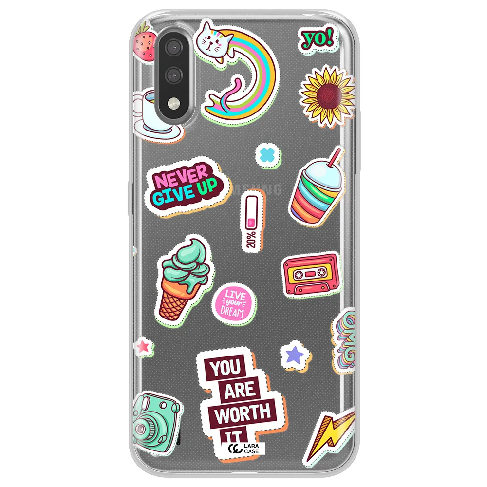 Summer Stickers Samsung A01 Clear TPU Case