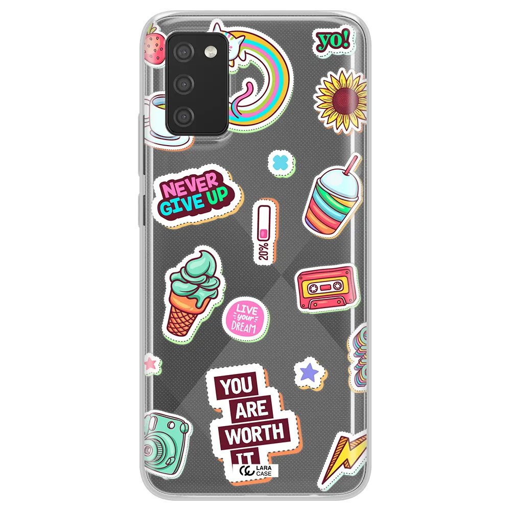 Summer Stickers Samsung A02S Clear TPU Case