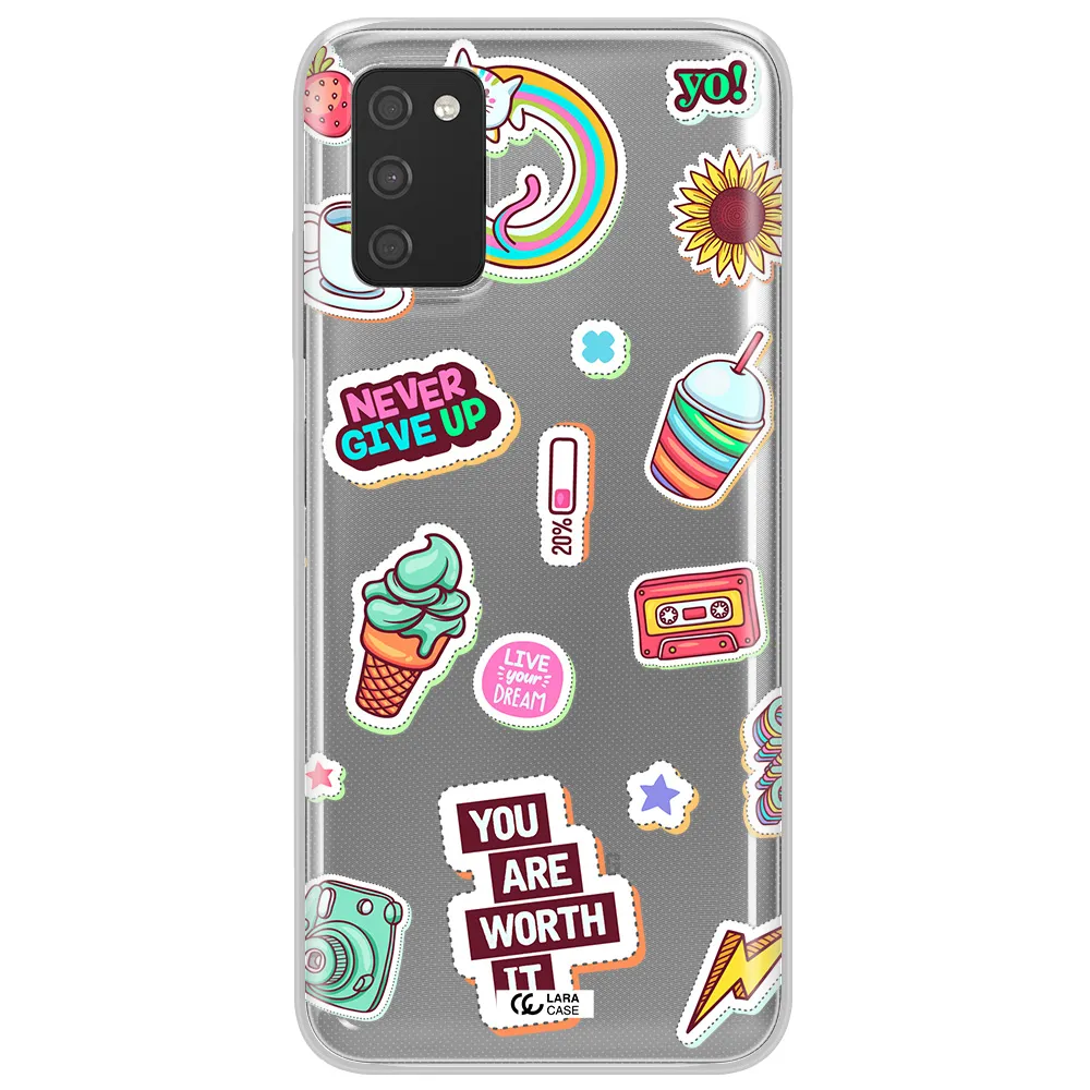 Summer Stickers Samsung A03S Clear TPU Case