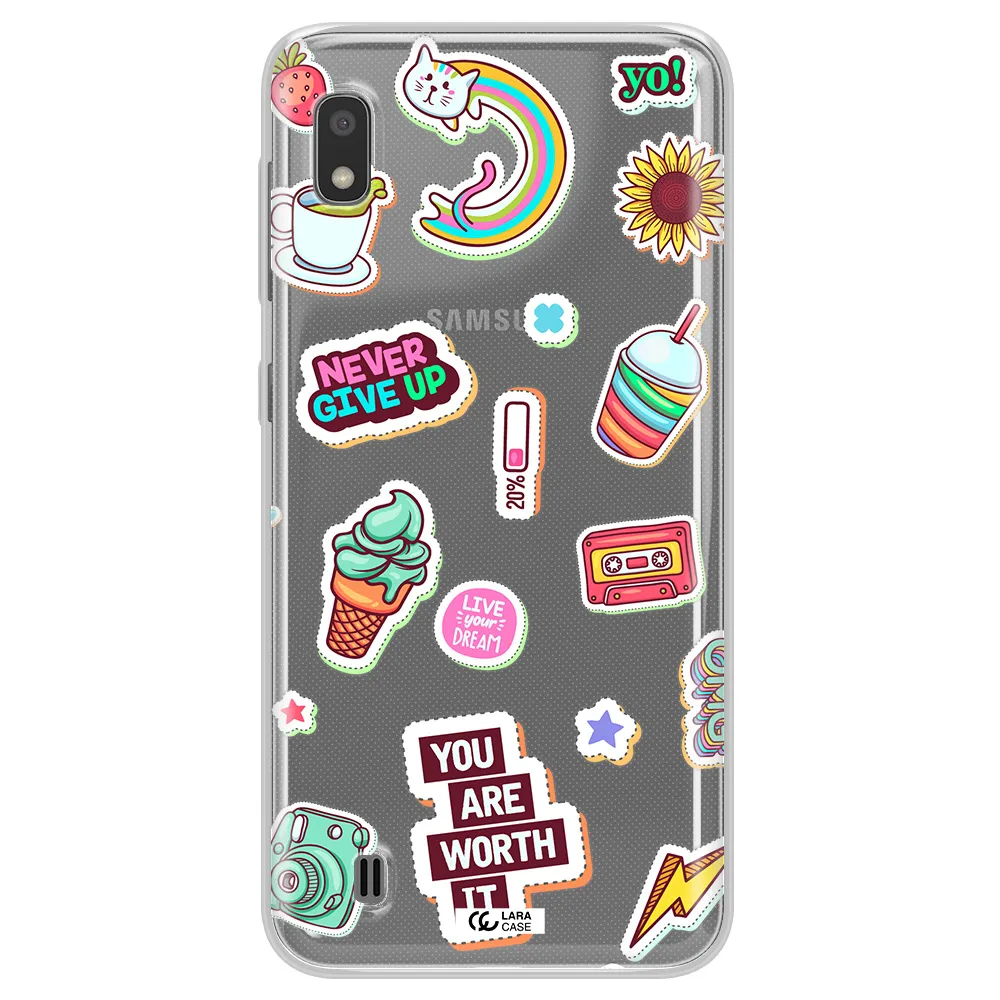 Summer Stickers Samsung A10 Clear TPU Case