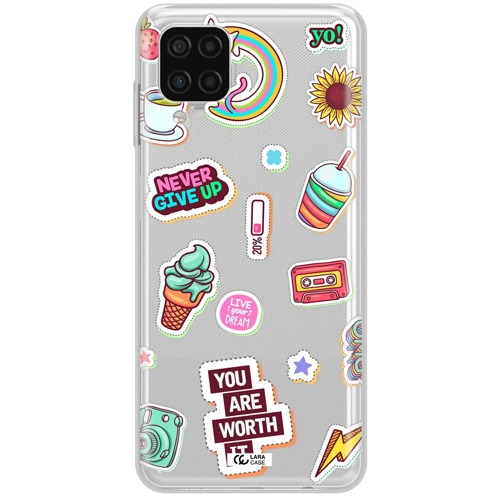 Summer Stickers Samsung A12 4g Clear TPU Case