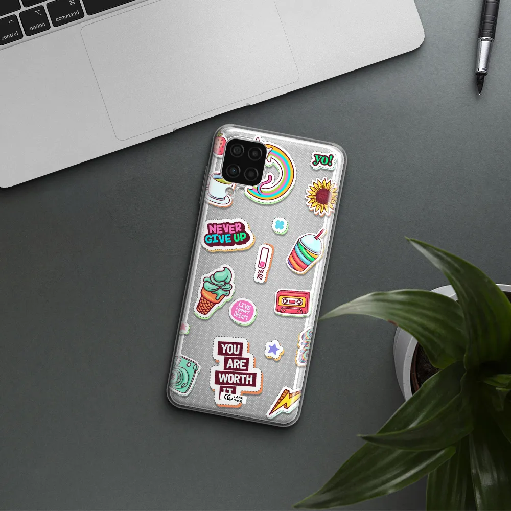 Summer Stickers Samsung A12 4g Clear TPU Case