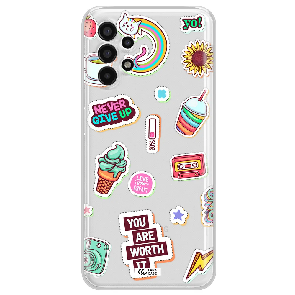 Summer Stickers Samsung A13 4g Clear TPU Case