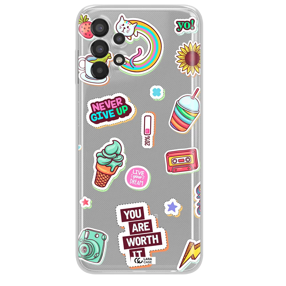 Summer Stickers Samsung A13 Clear TPU Case