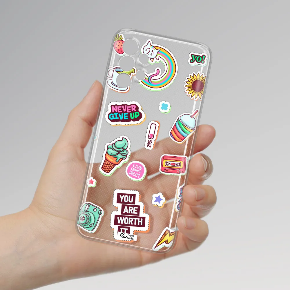Summer Stickers Samsung A13 Clear TPU Case
