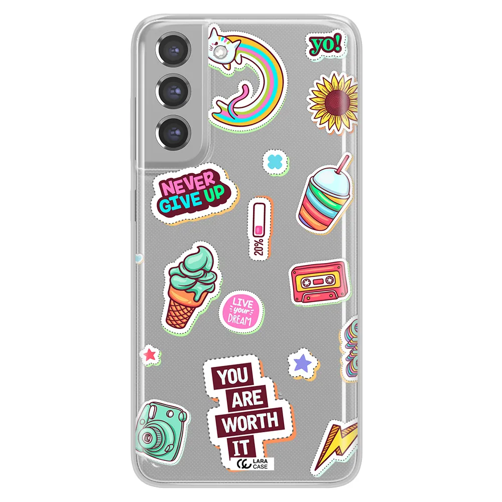 Summer Stickers Samsung A21 Fe Clear TPU Case