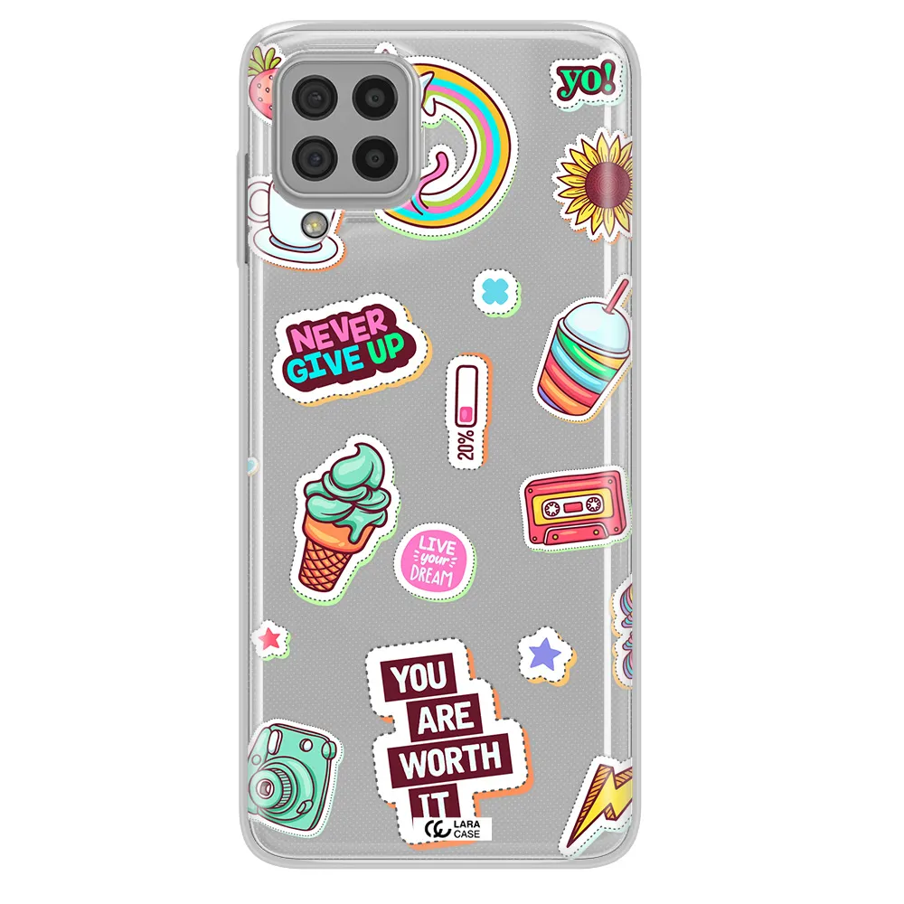 Summer Stickers Samsung A22 4g Clear TPU Case
