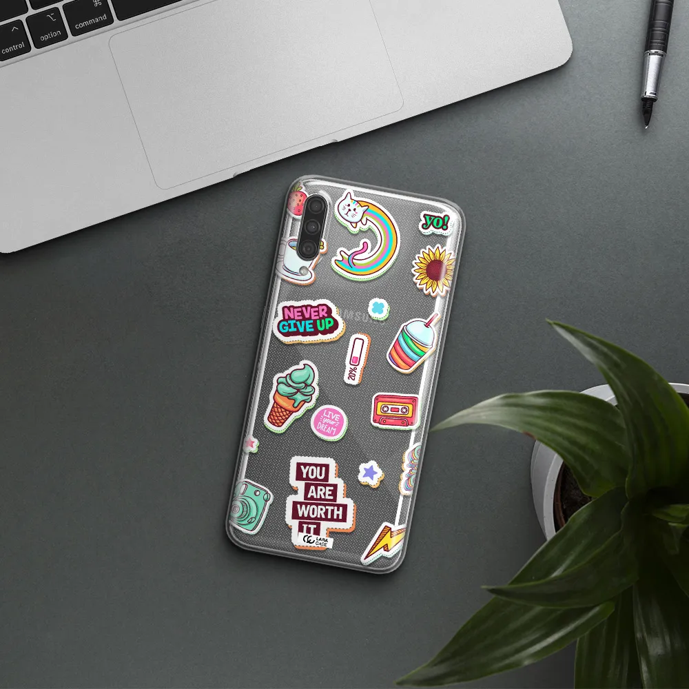 Summer Stickers Samsung A30S Clear TPU Case