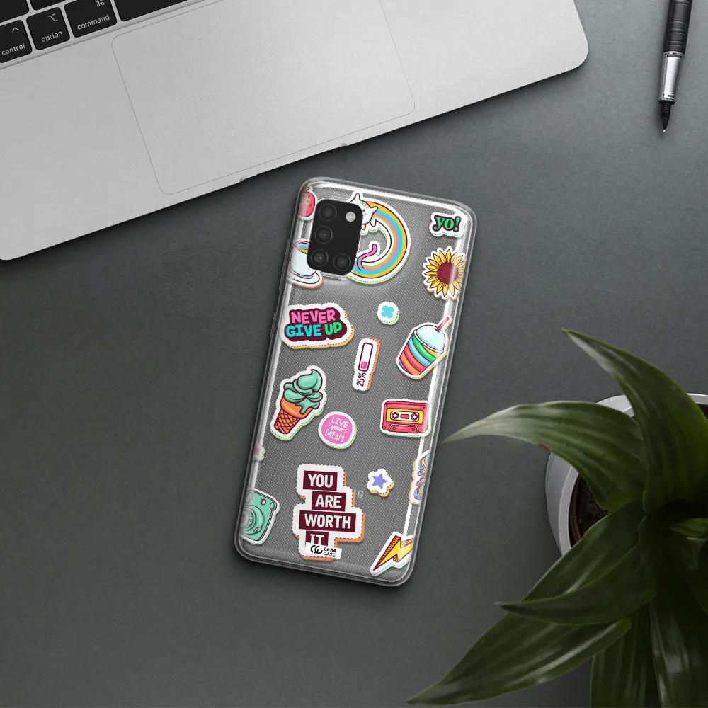 Summer Stickers Samsung A31 Clear TPU Case