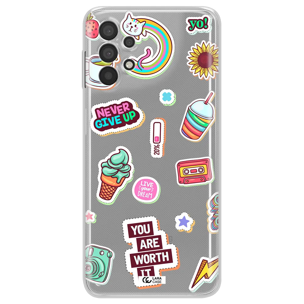 Summer Stickers Samsung A32 Clear TPU Case