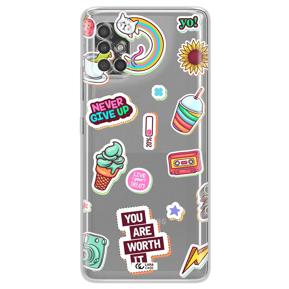 Summer Stickers Samsung A40S Clear Tpu Case