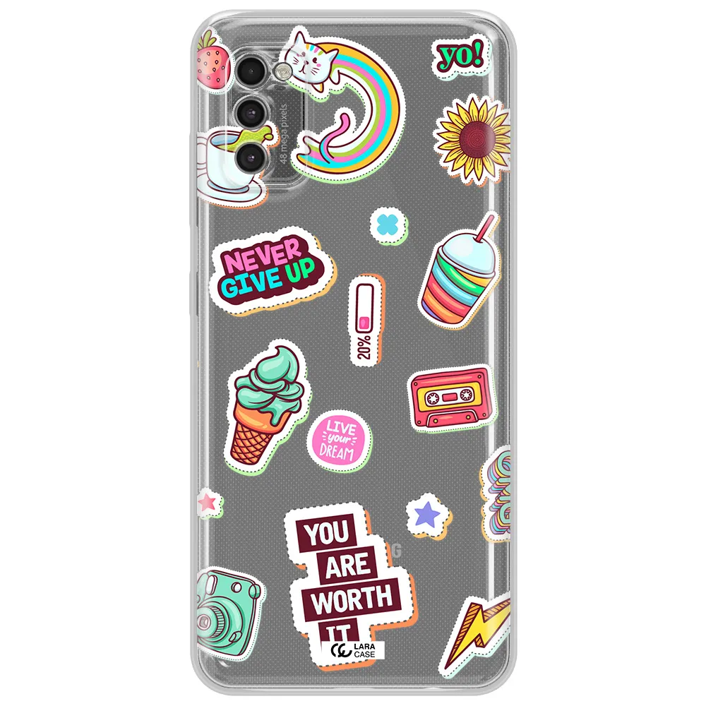 Summer Stickers Samsung A41 Clear Tpu Case
