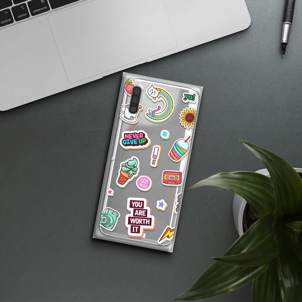 Summer Stickers Samsung A50S Clear Tpu Case