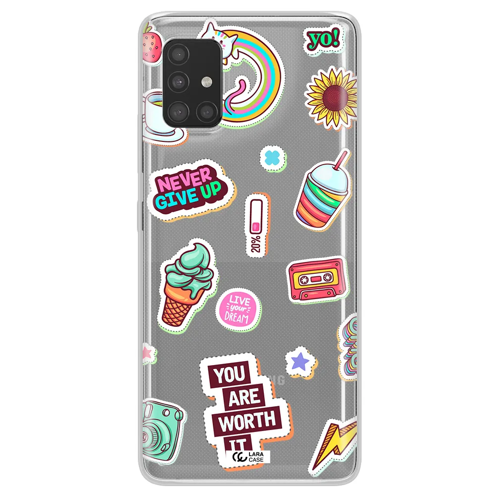Summer Stickers Samsung A51 Clear TPU Case
