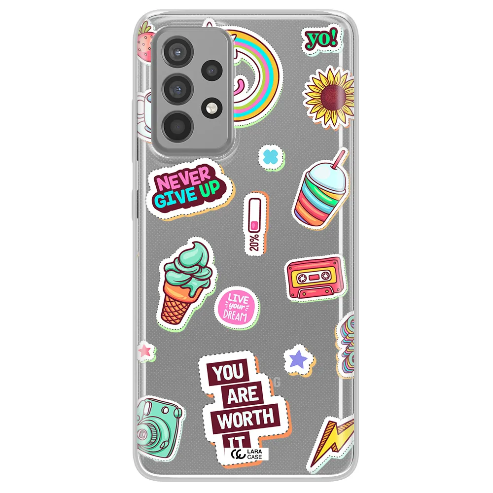 Summer Stickers Samsung A52 Clear TPU Case