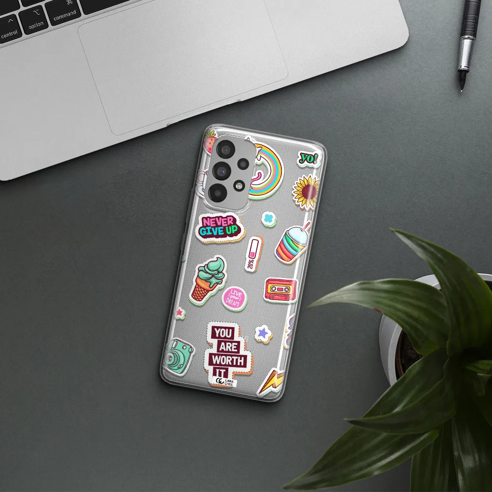 Summer Stickers Samsung A53 Clear TPU Case