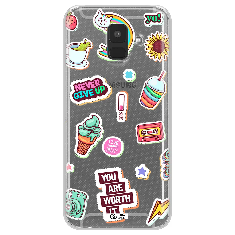 Summer Stickers Samsung A6 Clear TPU Case