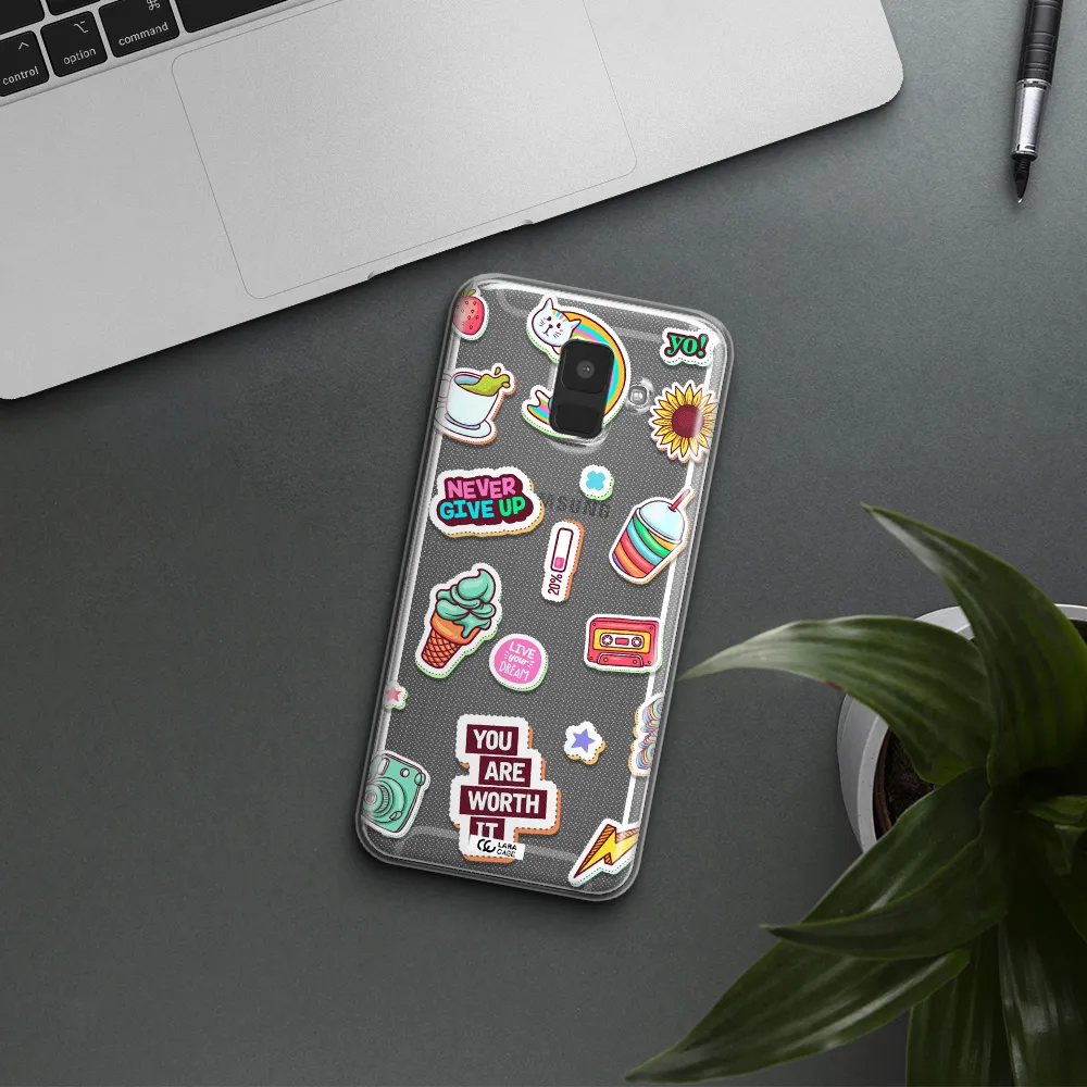 Summer Stickers Samsung A6 Clear TPU Case