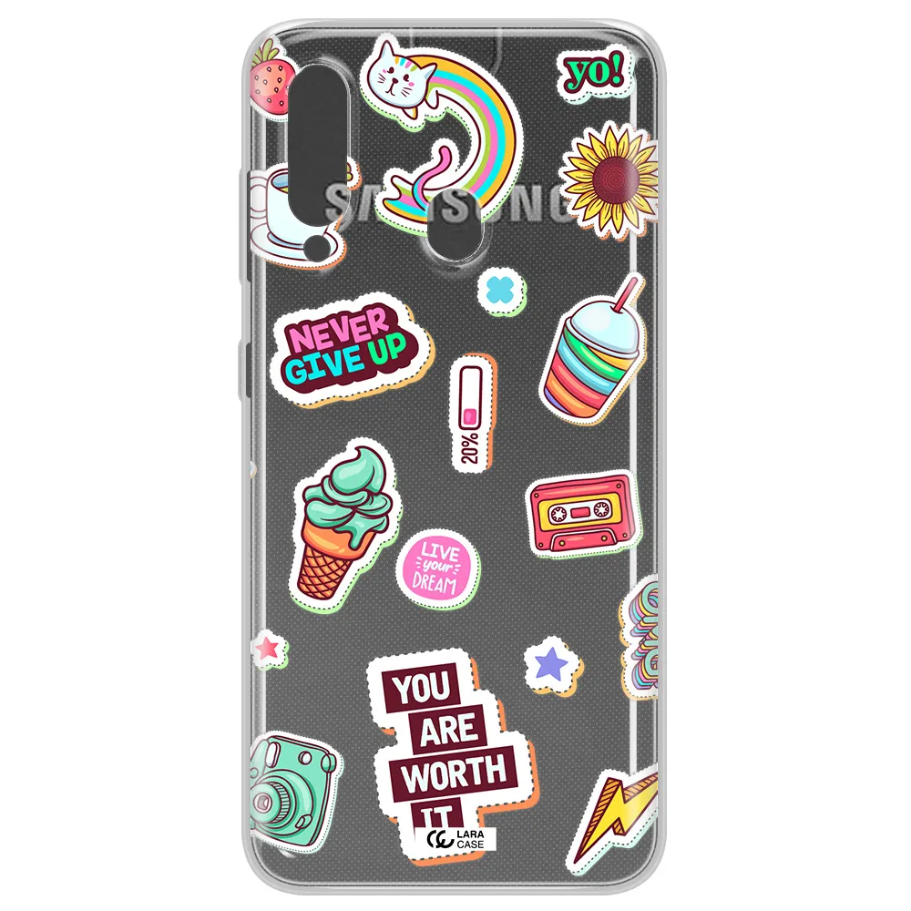 Summer Stickers Samsung A60 Clear TPU Case