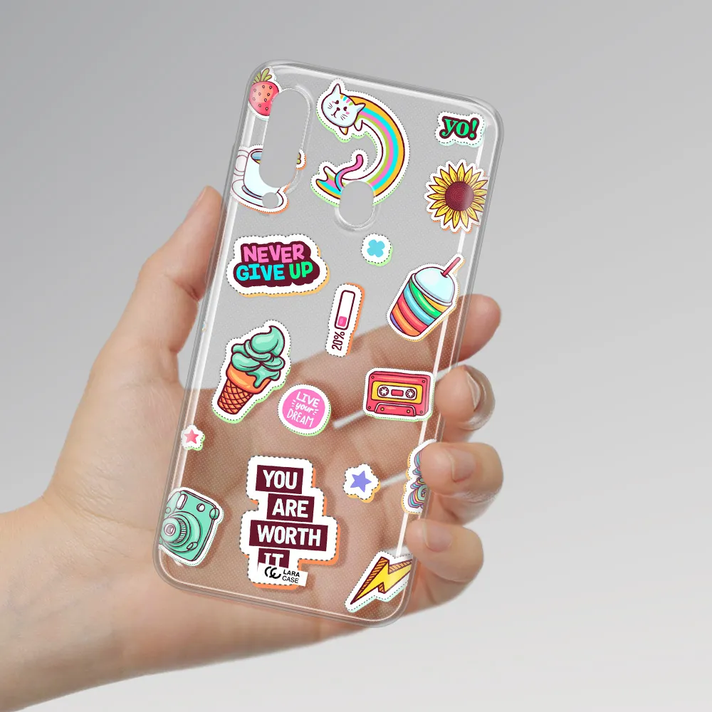 Summer Stickers Samsung A60 Clear TPU Case