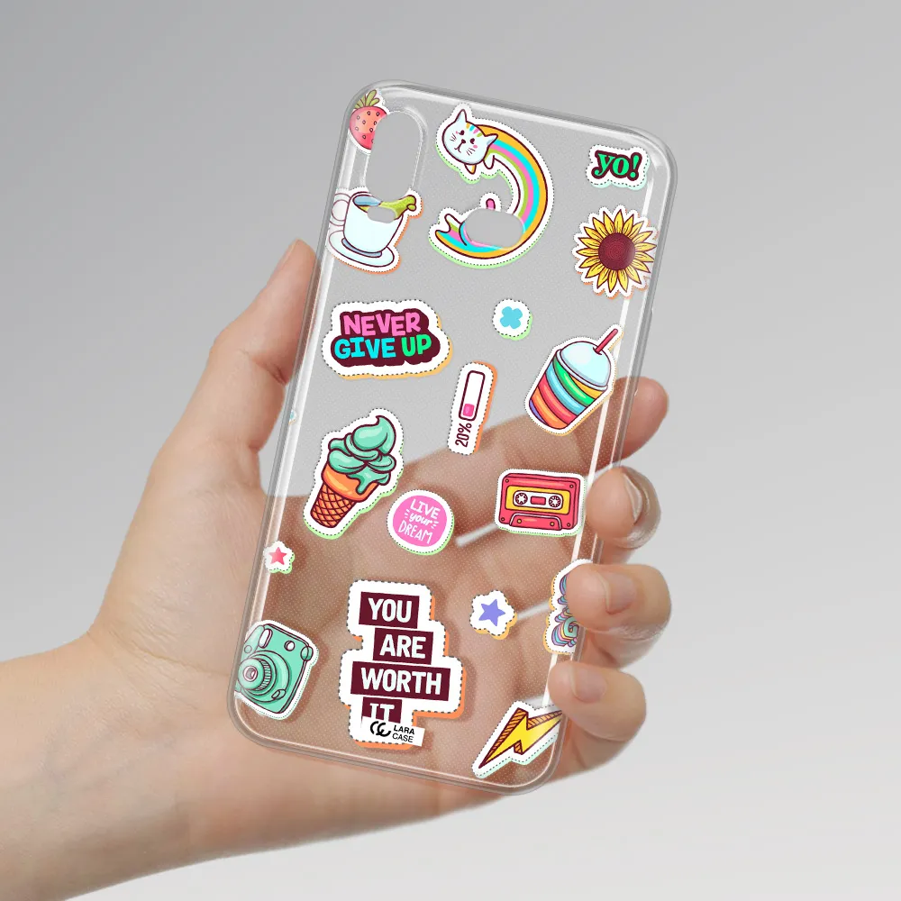 Summer Stickers Samsung A6S Clear TPU Case