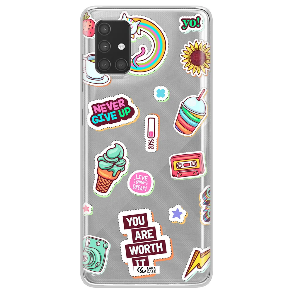 Summer Stickers Samsung A71 Clear TPU Case