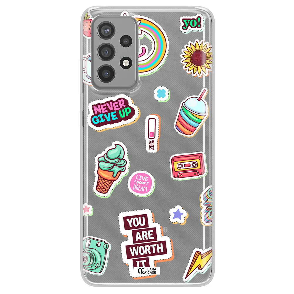 Summer Stickers Samsung A72 Clear TPU Case