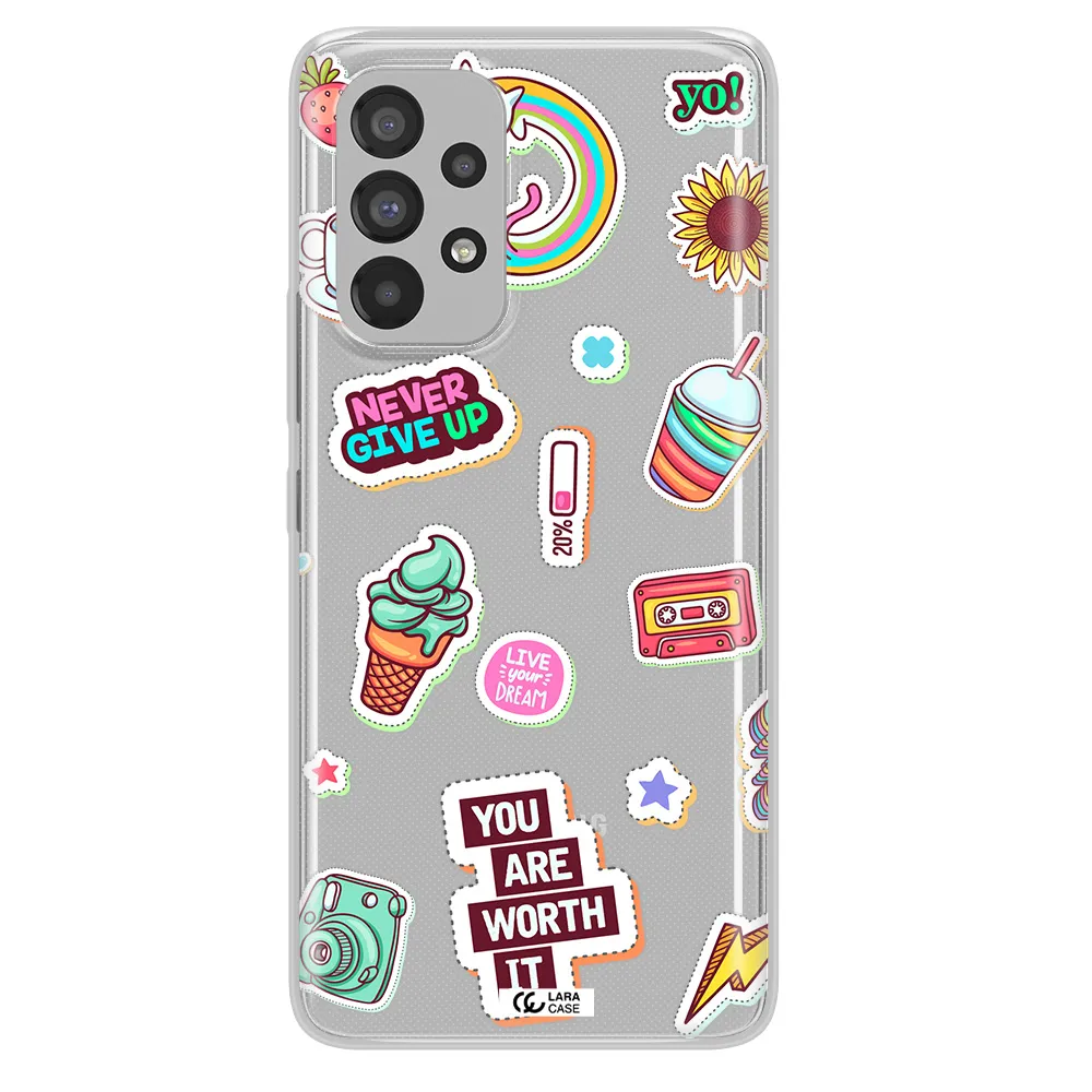 Summer Stickers Samsung A73 Clear TPU Case