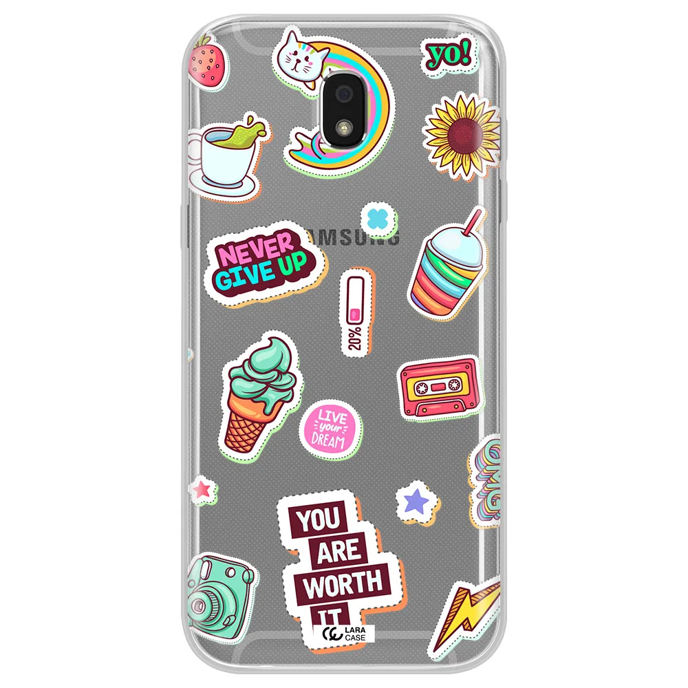 Summer Stickers Samsung J5 2017 Clear TPU Case