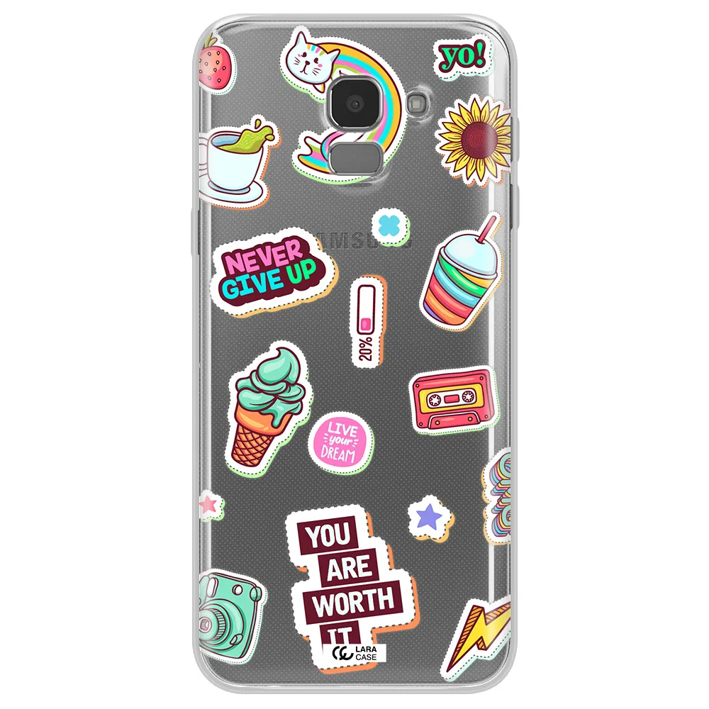 Summer Stickers Samsung J6 Clear TPU Case
