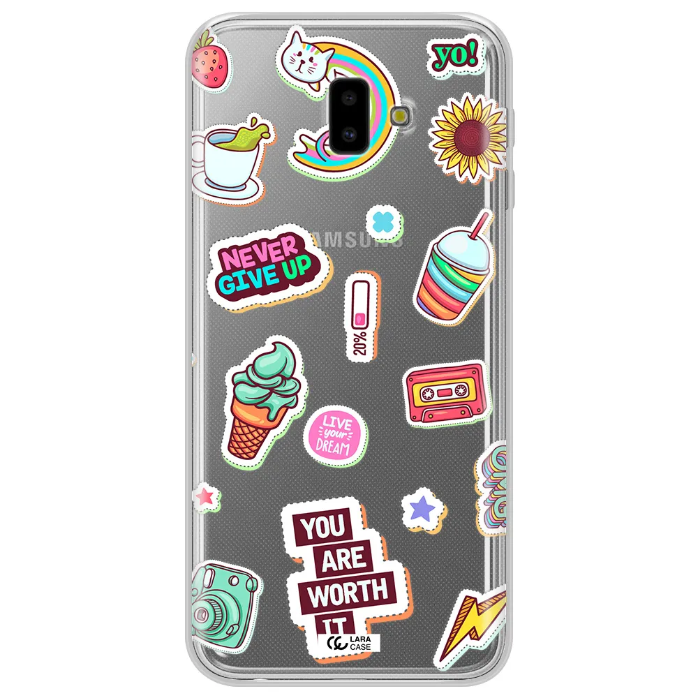 Summer Stickers Samsung J6 Plus Clear TPU Case