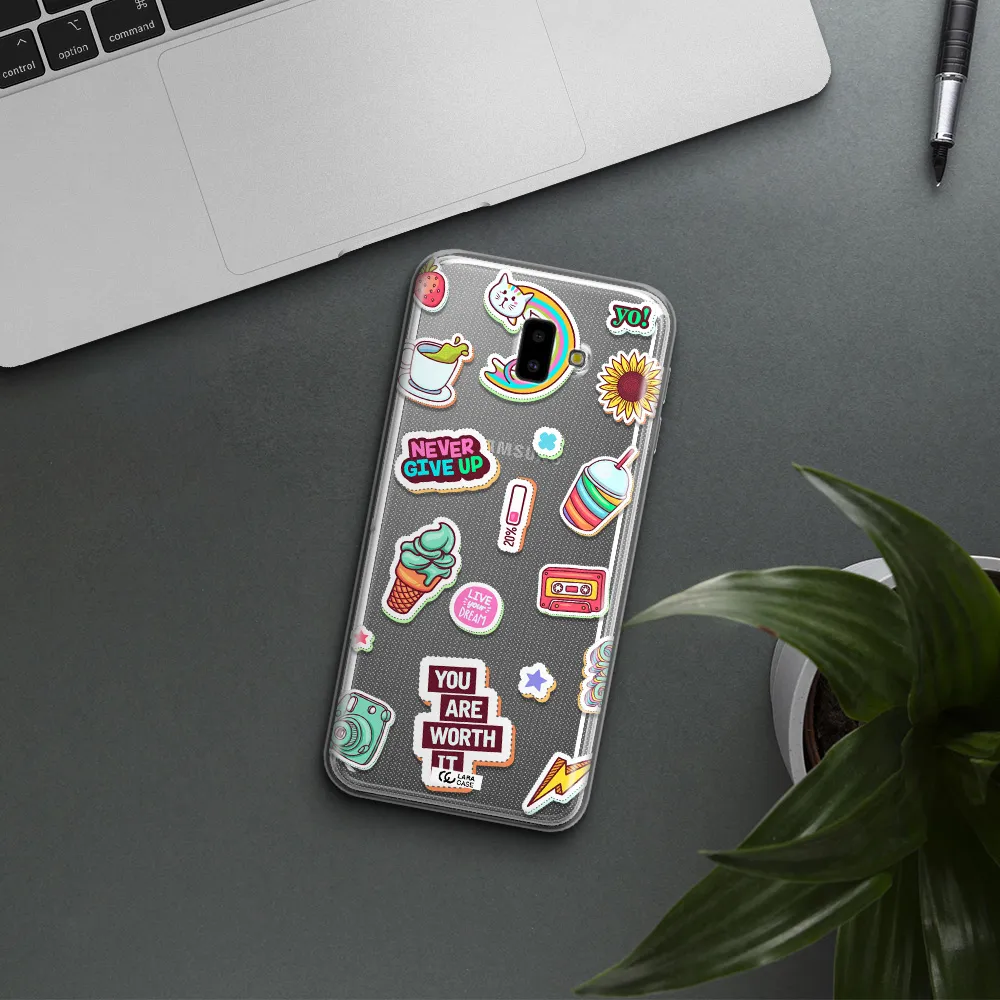 Summer Stickers Samsung J6 Plus Clear TPU Case
