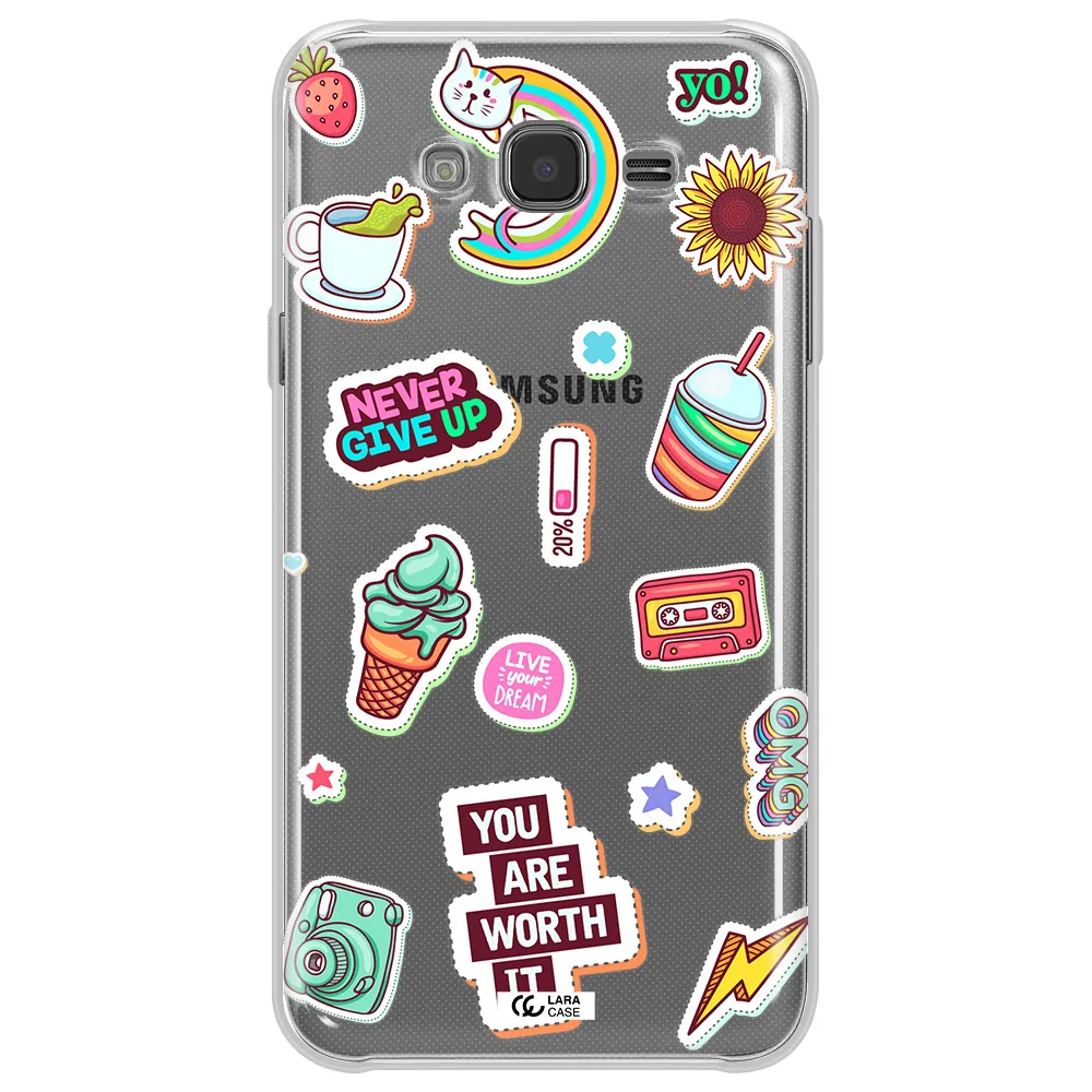 Summer Stickers Samsung J7 Clear TPU Case